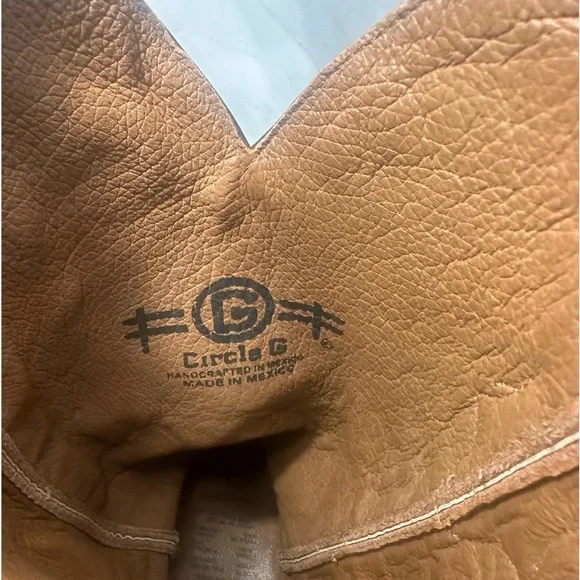 Circle G brown Leather Cowboy Boots - Picture 8 of 9